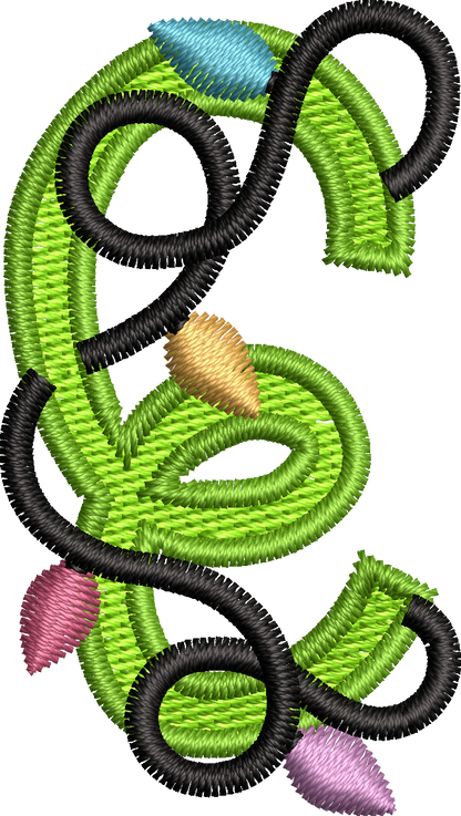 26 Motifs de broderie machine : Alphabet Guirlande