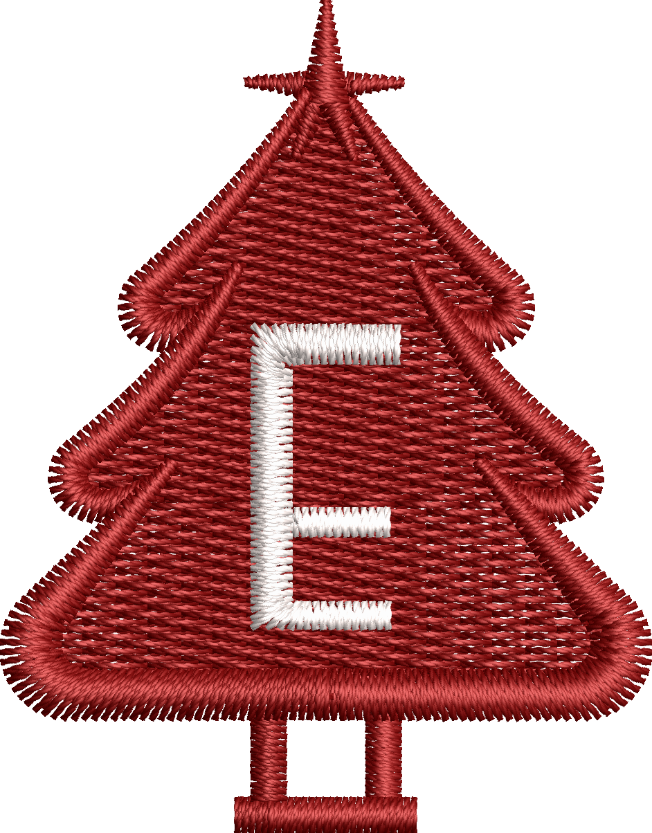 26 Motifs de broderie machine : Alphabet Sapin