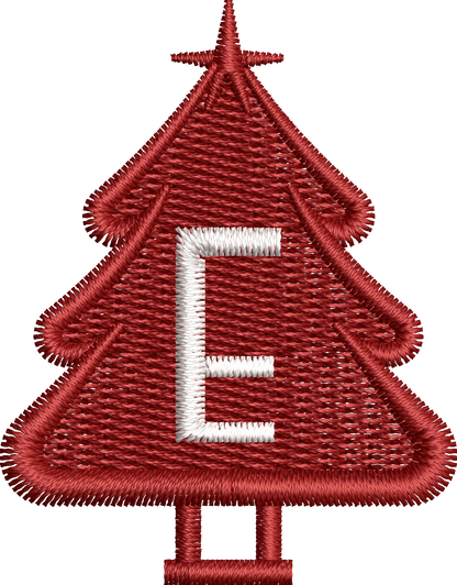 26 Motifs de broderie machine : Alphabet Sapin