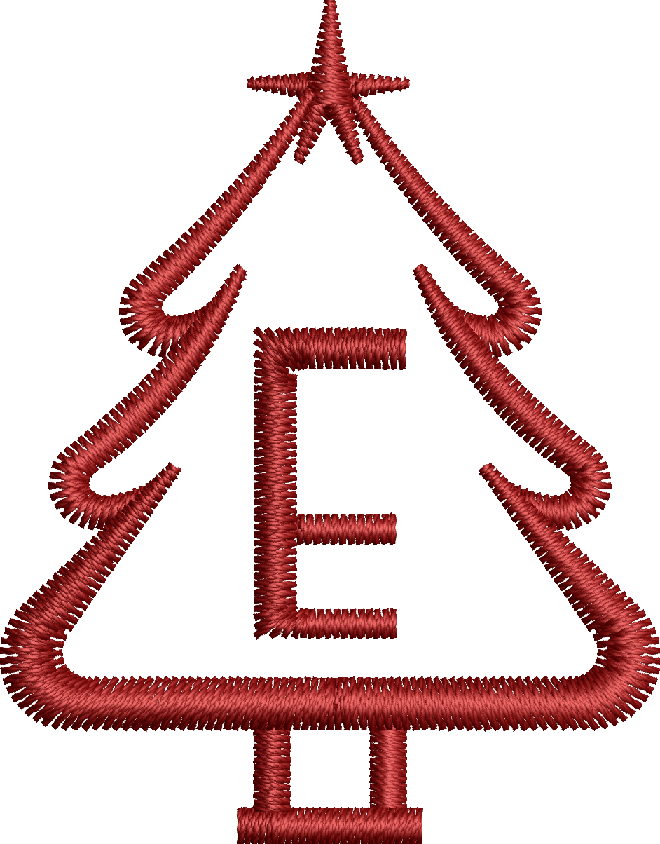 26 Motifs de broderie machine : Alphabet Sapin 2