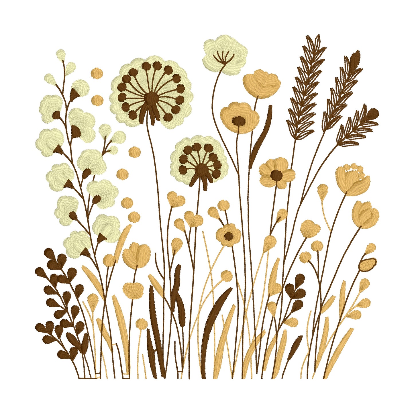 2 motifs de broderie machine : Bordures Fleurs Sauvages 3