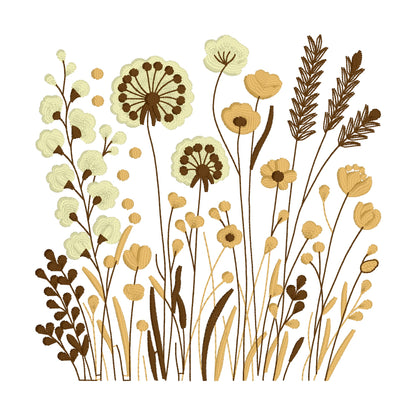 2 motifs de broderie machine : Bordures Fleurs Sauvages 3