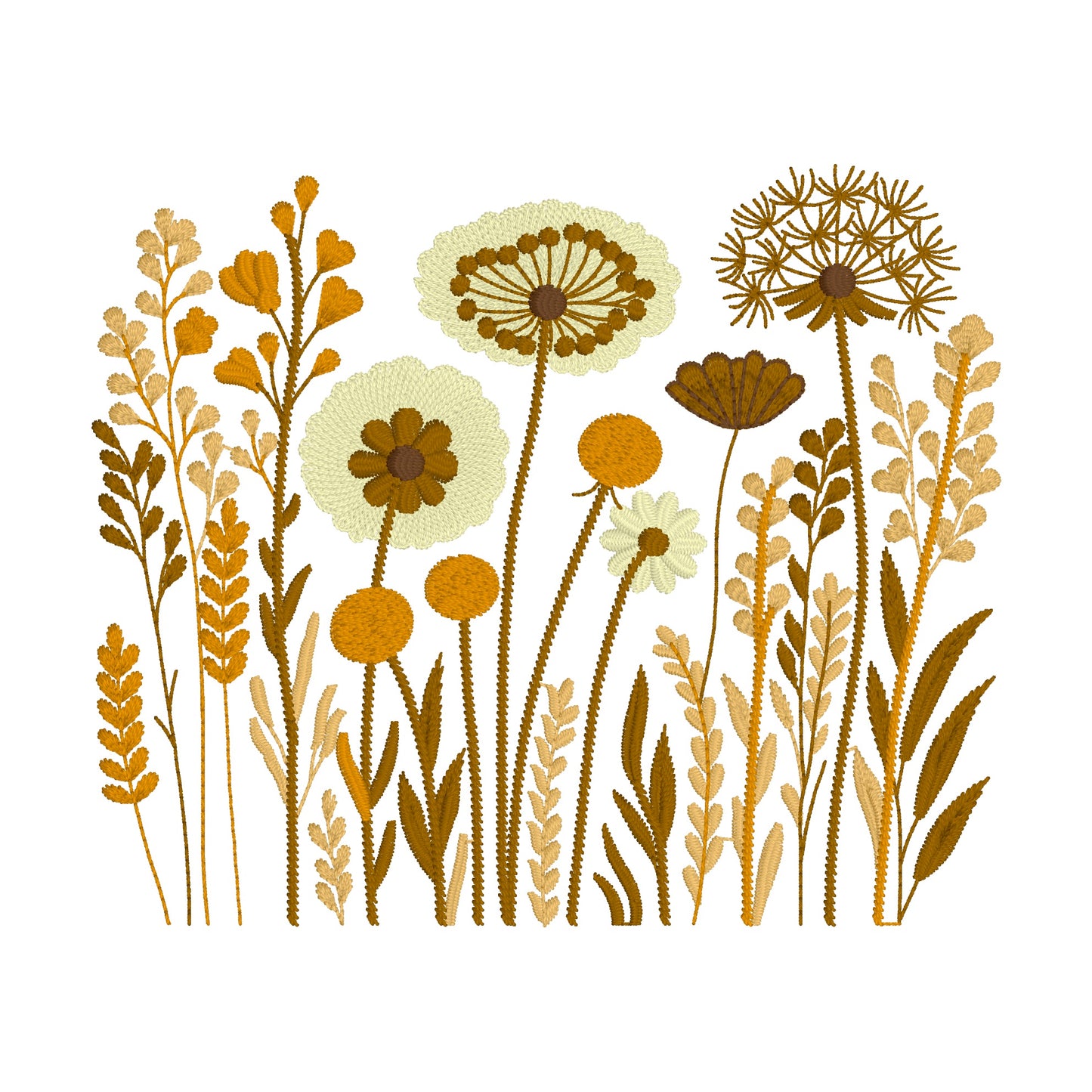 2 motifs de broderie machine : Bordures Fleurs Sauvages 3
