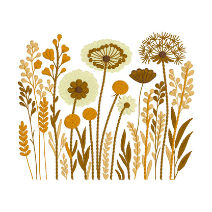 2 motifs de broderie machine : Bordures Fleurs Sauvages 3