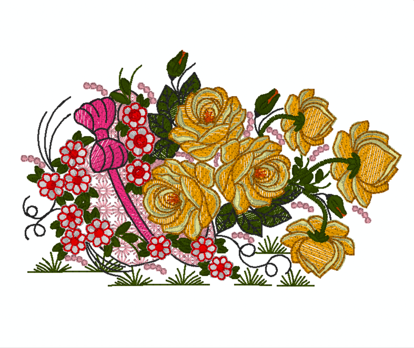 Motif de broderie machine : Fleur de jardin 180
