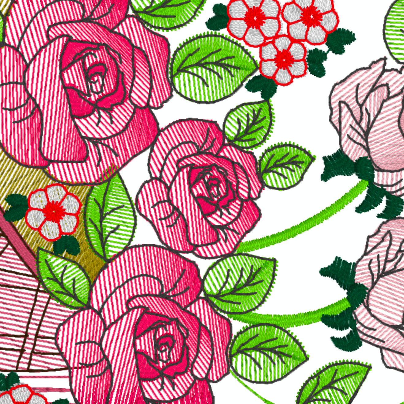 Motif de broderie machine : Fleur de jardin 179