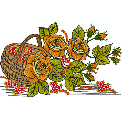 Motif de broderie machine : Fleur de jardin 182