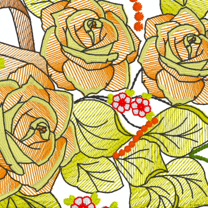 Motif de broderie machine : Fleur de jardin 182