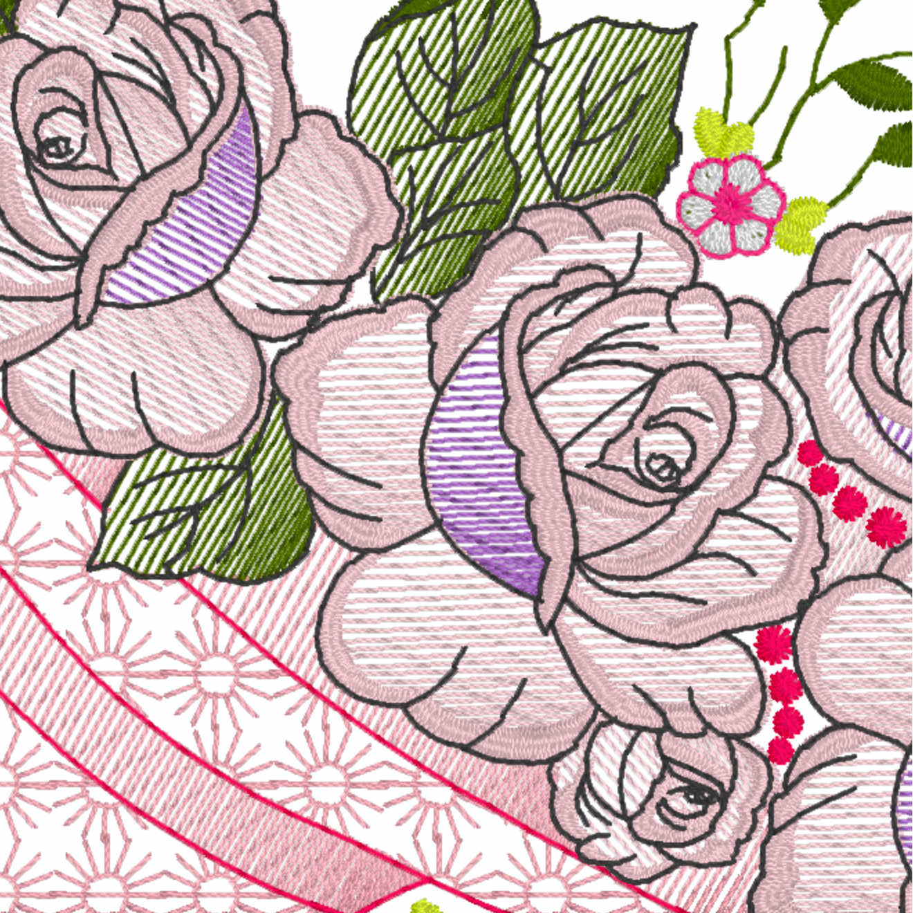 Motif de broderie machine : Fleur de jardin 181