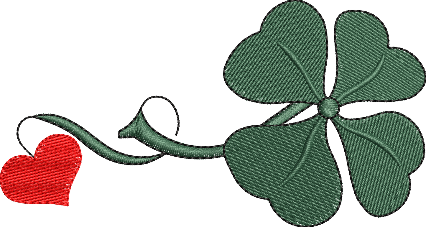 9 motifs de broderie machine + appliqué : Trèfles