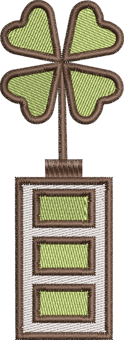 9 motifs de broderie machine + appliqué : Trèfles