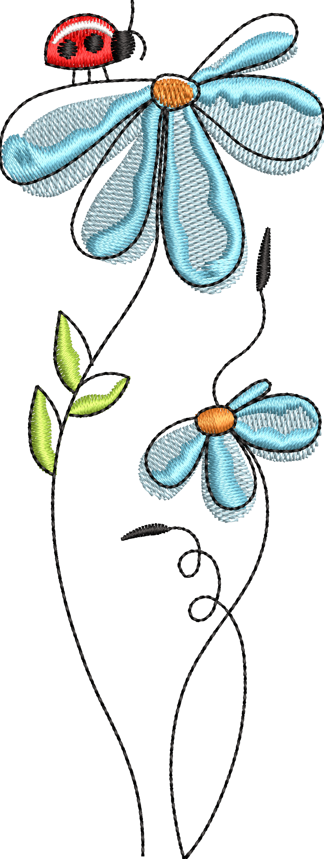 6 motifs de broderie machine : Fleurs aquarelle