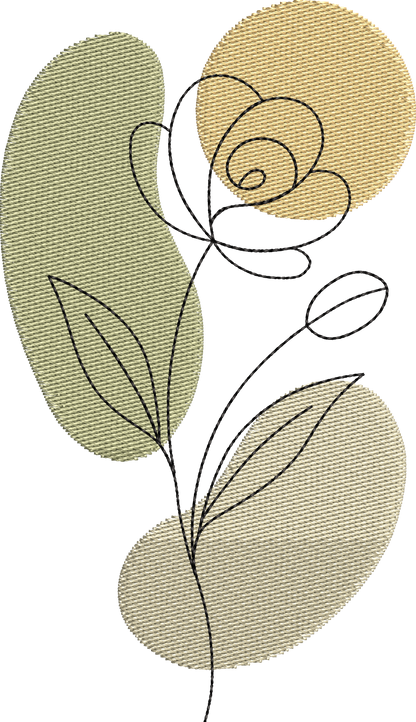 6 motifs de broderie machine : Fleurs aquarelle
