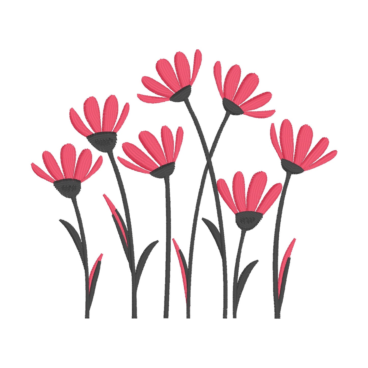 11 motifs de broderie machine : Fleurs décoratives