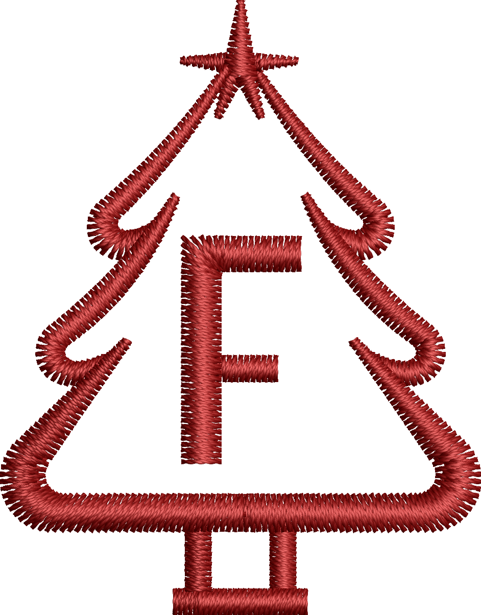 26 Motifs de broderie machine : Alphabet Sapin 2