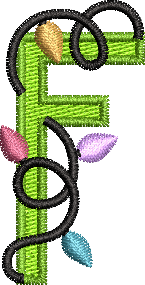 26 Motifs de broderie machine : Alphabet Guirlande