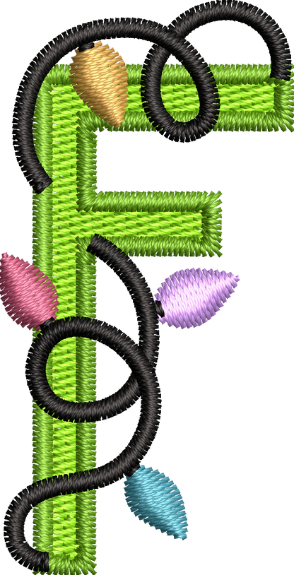 26 Motifs de broderie machine : Alphabet Guirlande