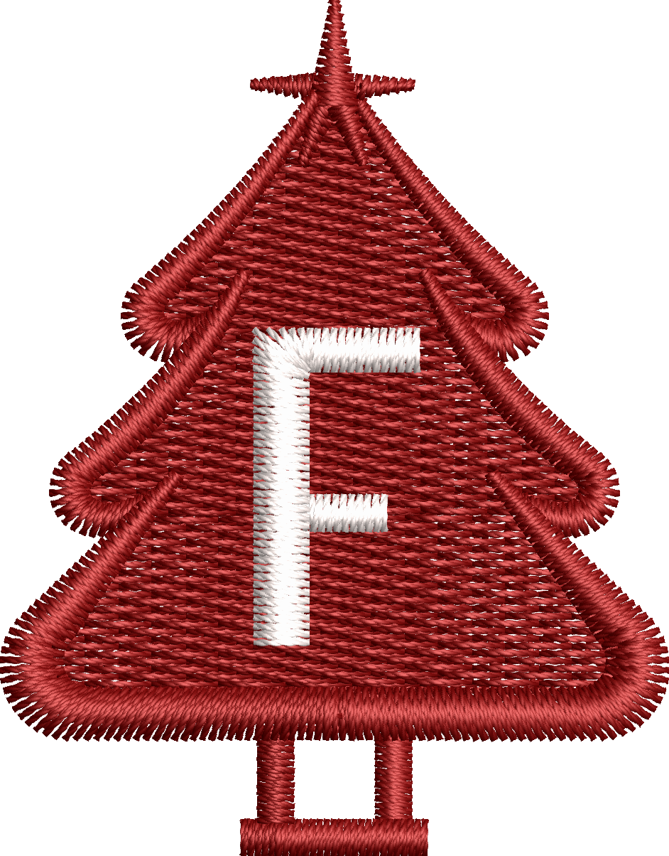 26 Motifs de broderie machine : Alphabet Sapin