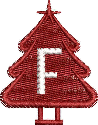 26 Motifs de broderie machine : Alphabet Sapin