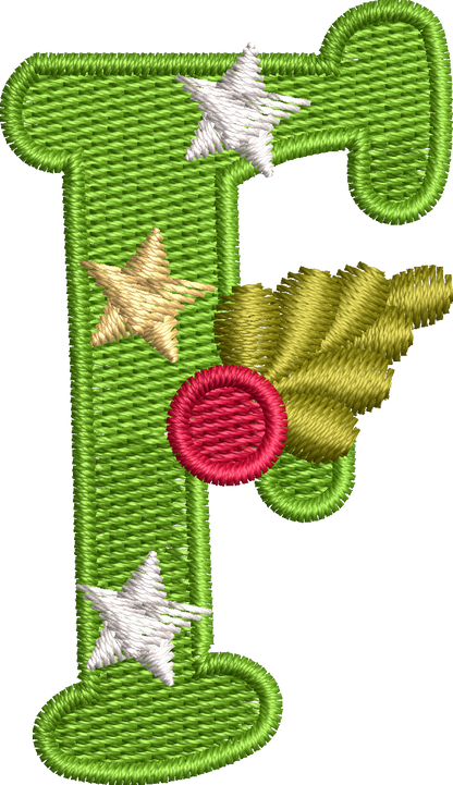 26 Motifs de broderie machine : Alphabet Noël