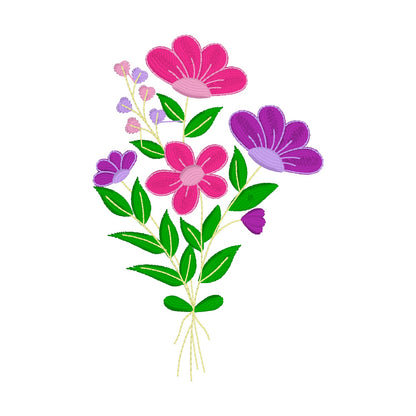 10 motifs de broderie machine : Bouquets Fleurs Sauvages