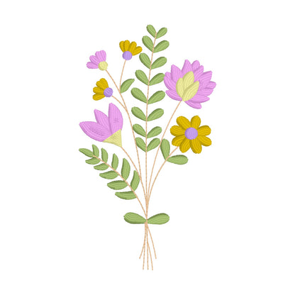 10 motifs de broderie machine : Bouquets Fleurs Sauvages