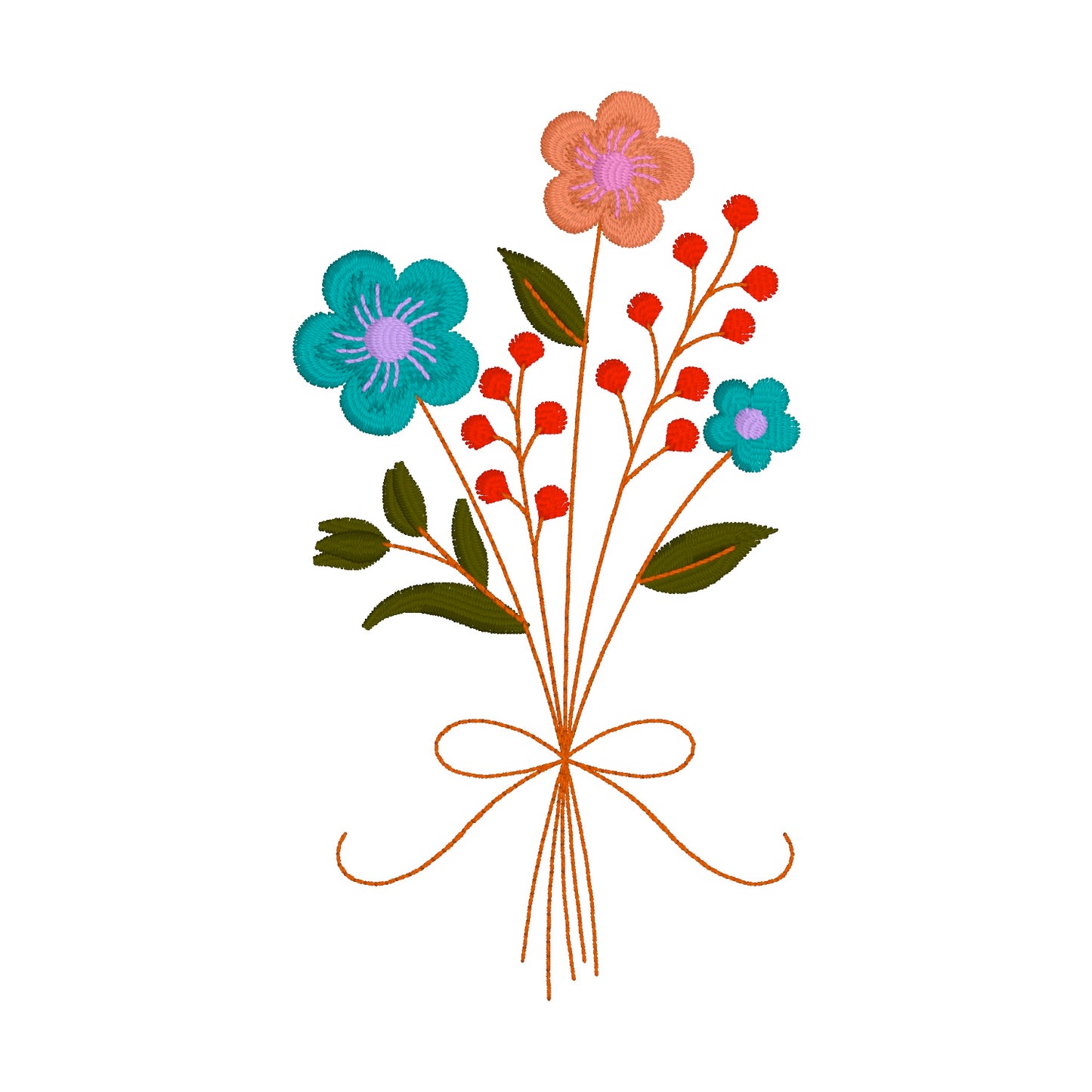 10 motifs de broderie machine : Bouquets Fleurs Sauvages