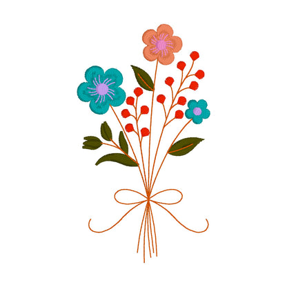 10 motifs de broderie machine : Bouquets Fleurs Sauvages