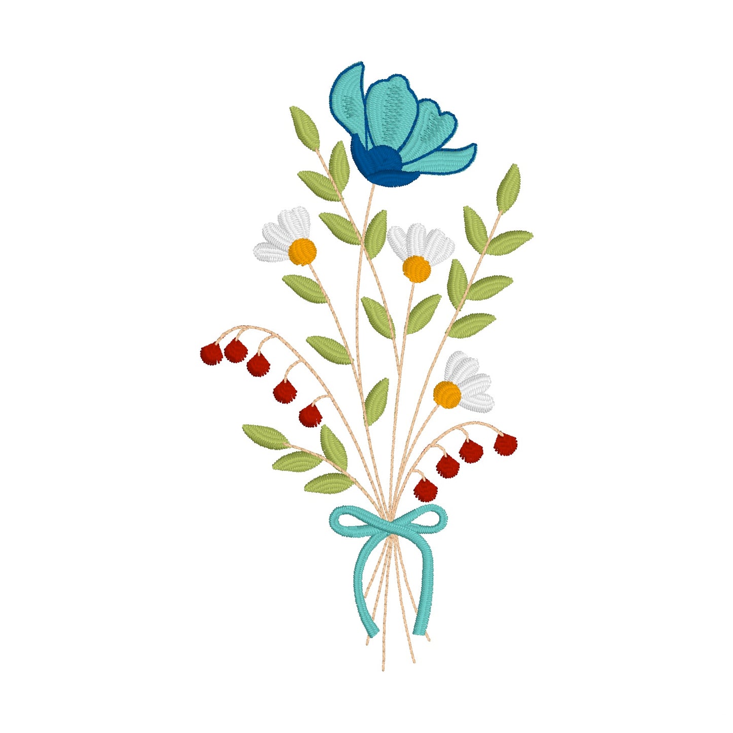 10 motifs de broderie machine : Bouquets Fleurs Sauvages