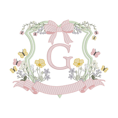 26 Lettres Jardin avec Couronne