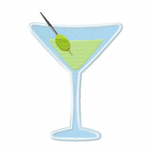 Motif de broderie machine : Verre à martini