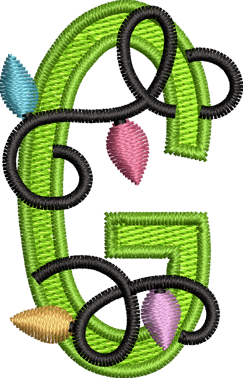 26 Motifs de broderie machine : Alphabet Guirlande