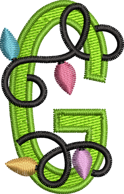 26 Motifs de broderie machine : Alphabet Guirlande