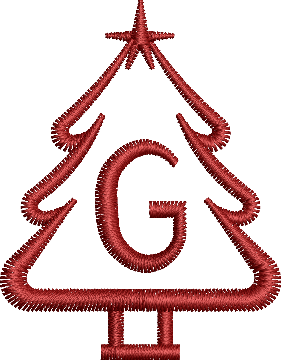 26 Motifs de broderie machine : Alphabet Sapin 2