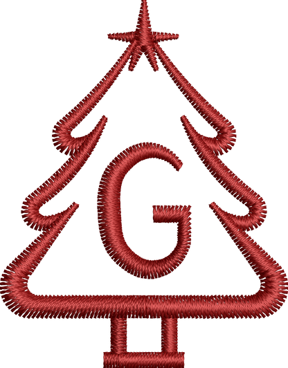 26 Motifs de broderie machine : Alphabet Sapin 2