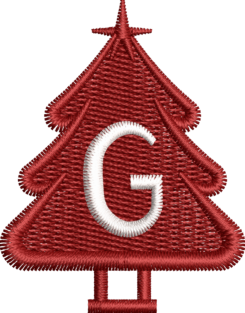 26 Motifs de broderie machine : Alphabet Sapin