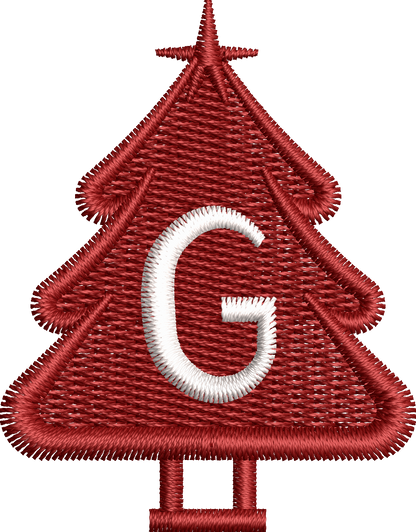 26 Motifs de broderie machine : Alphabet Sapin