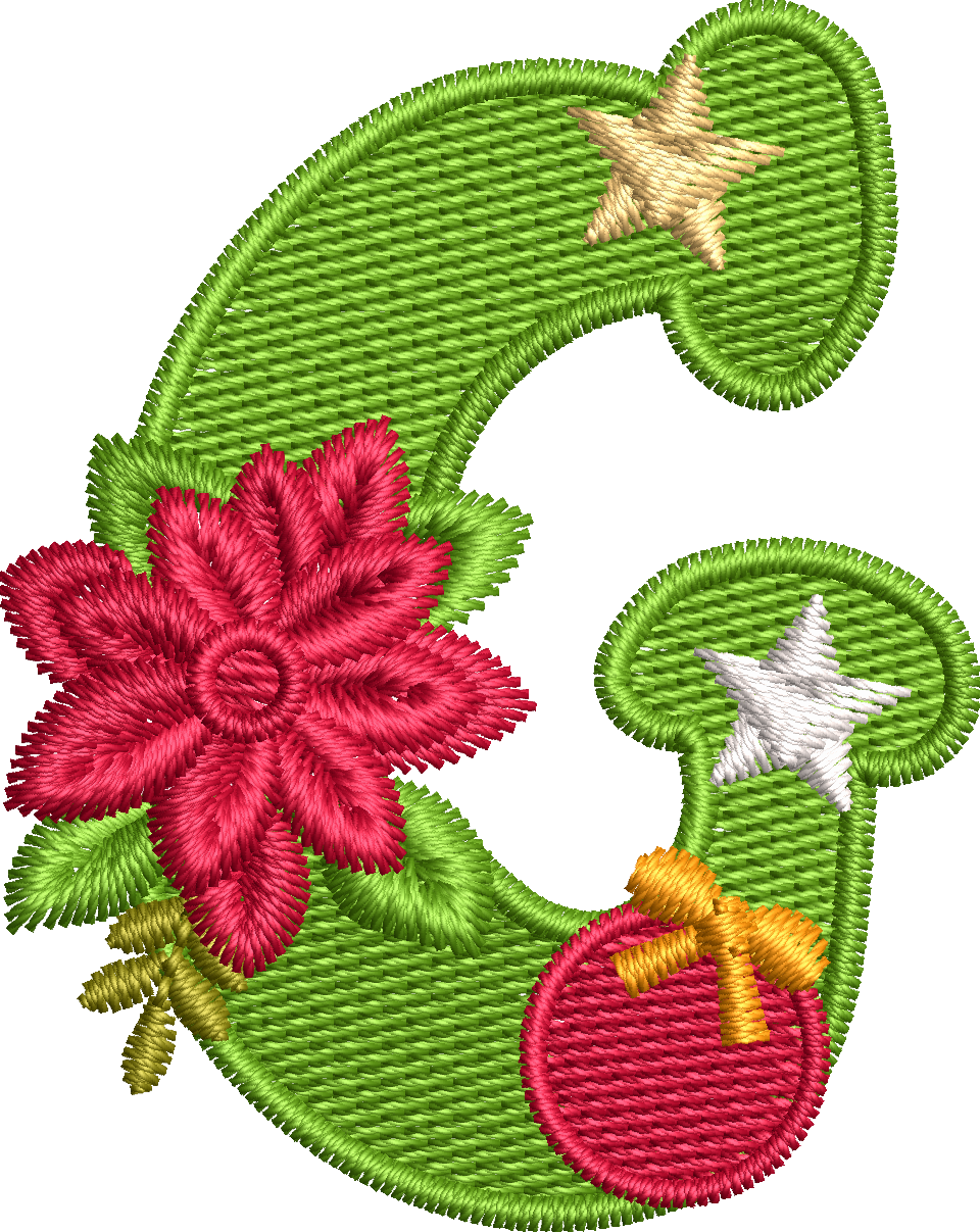 26 Motifs de broderie machine : Alphabet Noël