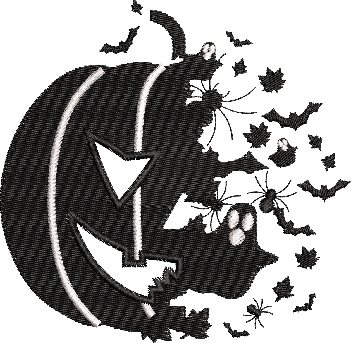 4 Motifs de broderie machine : Citrouilles de l'Halloween