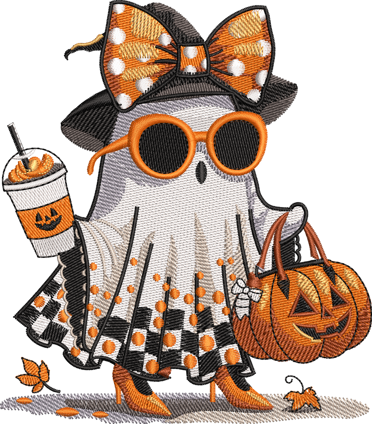 4 Motifs de broderie machine : Fantômes de l'Halloween