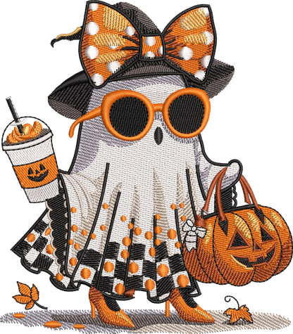 4 Motifs de broderie machine : Fantômes de l'Halloween