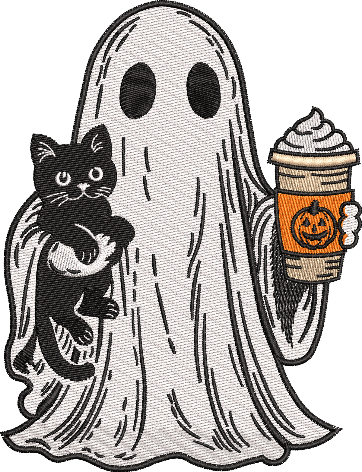 4 Motifs de broderie machine : Fantômes de l'Halloween