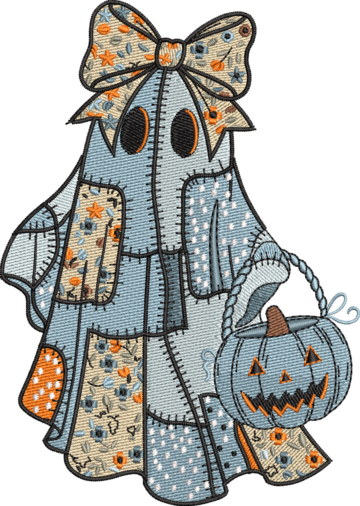 4 Motifs de broderie machine : Fantômes de l'Halloween