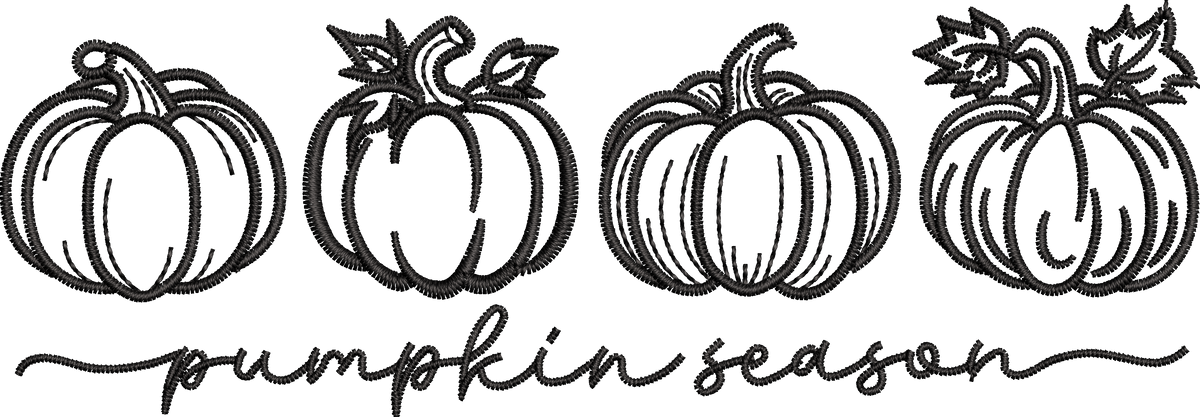 8 motifs de broderie machine et appliqué : Automne Citrouille