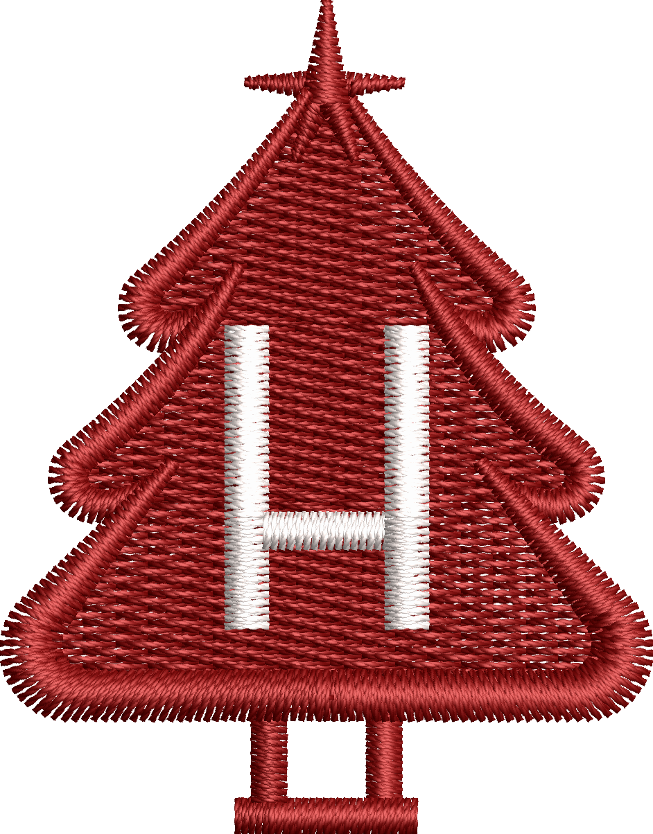 26 Motifs de broderie machine : Alphabet Sapin