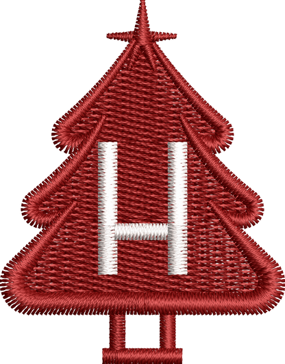 26 Motifs de broderie machine : Alphabet Sapin