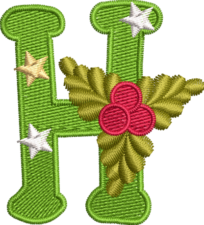 26 Motifs de broderie machine : Alphabet Noël