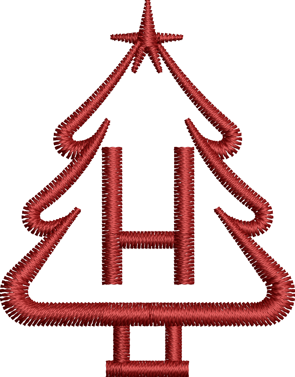26 Motifs de broderie machine : Alphabet Sapin 2