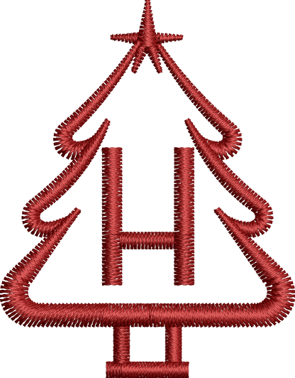 26 Motifs de broderie machine : Alphabet Sapin 2
