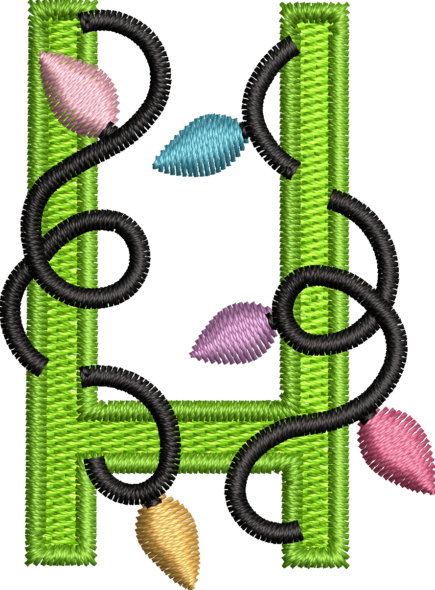 26 Motifs de broderie machine : Alphabet Guirlande
